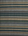 Close-up of a weather-resistant woven fabric with horizontal blue, green, and beige stripes on a Zahara Outdoor Pouf by Ethnicraft.