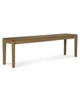 The Ethnicraft Bok Bench - Natural Teak is a long, rectangular bench made from FSC-certified solid teak with four straight legs and a smooth seat, displayed against a plain white background.