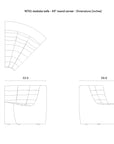 Line drawings show top, side, and front views of the Ethnicraft N701 Modular Sofa - Ecru (Eco Fabric) 45° round corner. Dimensions: 39"W x 39"D x 30"H; seat height: 17".