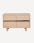 The SOBU Jupiter Sideboard - White Ash 2-door features round legs and a live edge middle section. The number 03 appears in the bottom right corner on a plain white background.