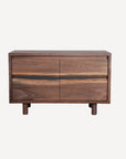 The SOBU Jupiter Sideboard - Walnut 2-Door features solid walnut construction, soft-close cabinet doors, natural wood grain, and clean lines. The number 03 appears in the lower right corner on a white background.