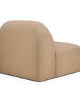 The Ethnicraft Bulky Modular Sofa in light sepia features a modern, armless design with rounded back and seat, upholstered in luxurious fabric, displayed angled against a white background.