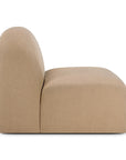 Side view of the Ethnicraft Bulky Modular Sofa in Light Sepia, featuring a modern armless design with a rounded backrest and thick high-density memory foam seat cushion, shown on a plain white background.
