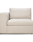The Ethnicraft Mellow Modular Sofa in off white features plush cushions and a left armrest, showcasing modern European craftsmanship against a plain white background.