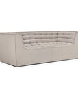 Introducing the N701 2-Seater Sofa by Ethnicraft in beige: this modern modular sofa features a boxy silhouette with arms and backrest at equal height, complemented by tufted seat and back cushions. Showcasing exceptional European craftsmanship, its sleek contemporary design offers both refined style and comfort.