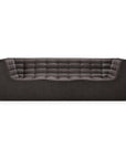 The Ethnicraft N701 3-Seater Sofa in dark grey features deep tufted cushions and angled armrests in a modern European-inspired design, shown from the front against a white background.