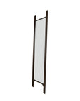 The Ethnicraft Pi Floor Mirror - Narrow is a tall, rectangular full-length mirror with a dark wooden frame and two extended vertical supports, shown against a plain white background.