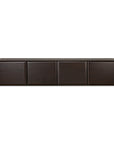 Wall-mounted Ethnicraft PI Light Hanging Sideboard in dark wood with four square cabinet doors.
