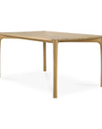 The Ethnicraft PI Dining Table - Oak features a minimalist design with a natural oak finish, smooth rounded edges, and four slender legs.