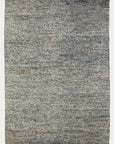 The Armadillo&Co Acacia Rug - Galapagos features a textured, woven look in mixed gray, white, and black tones with a subtle irregular pattern and a slim dark border.