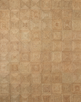 The Sequoia Rug - Natural by Armadillo&Co features a woven beige design with a subtle geometric square pattern and textured grid-like raised outlines across the surface.