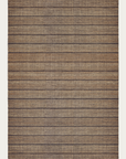 The Trellis Rug – Natural & Bison by Armadillo&Co features a rectangular design in beige and brown with horizontal dark stripes and a coarse, handwoven texture for an organic, timeless look.