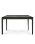 The Bok Dining Table - Black by Ethnicraft is a minimalist, rectangular European oak table with four straight legs, shown from the front against a plain white background.