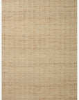 The Cornwall Rug - Ivory / Natural by Loloi is a square jute area rug featuring a woven texture and subtle plaid pattern in beige and light brown tones.
