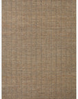 The Loloi Cornwall Rug - Mocha / Natural is a square area rug made from jute and wool, with a coarse textured weave in brown and tan tones, finished with a darker brown border for a rustic, natural look.