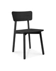 The Casale Dining Chair - Black by Ethnicraft is a modern European oak chair with a straight backrest and four angled legs, shown on a plain white background.