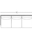 Line drawing of the Cherry Sofa 95" by Wooden Stories viewed from above, showcasing Danish design and labeled dimensions—95" wide and 36.5" deep—ideal for a modern living space.
