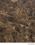 Material Swatches dark brown marble from the Danish Collection featuring a dense pattern of light-colored veining.