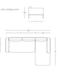 Line drawing of an L-shaped sectional sofa labeled “Department Modular Sofa | Fabric • M2” by Wooden Stories; dimensions: 110" long, 69" deep, 28.5" tall. SOBO Oakland logo at bottom right.