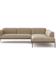 The Department Modular Sofa | Fabric • M6 by Wooden Stories is a beige L-shaped sectional with slim black legs and FSC-certified oak trim, inspired by Danish collections, shown against a white background.