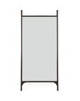 The Ethnicraft Pi Floor Mirror - Wide features a tall, rectangular design with a dark handcrafted wood frame and two vertical supports, shown against a plain white background.