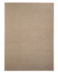 Aspen Rug - Sandstorm, a rectangular tan wool rug with a flat weave and subtle horizontal texture.