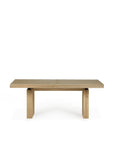 The Double Extendable Dining Table - Oak by Ethnicraft features a rectangular solid oak design with a thick top and two wide legs at each end, shown against a plain white background.
