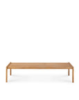 The Jack Outdoor Coffee Table - Teak by Ethnicraft features a minimalist rectangular teak top and four straight legs, shown on a plain white background. Inspired by Ethnicraft’s signature style.