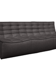 The Ethnicraft N701 Sectional Sofa in dark grey features a modern, armless design with a low back and tufted, cushioned seat and backrest, shown against a white background.