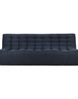 The Ethnicraft N701 Sectional Sofa in Graphite (High Performance Fabric) features a modern, low-profile design with tufted grid-pattern seating and backrest. Shown from the front against a white background.