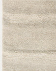 Close-up of the Palermo Rug - Bone by Armadillo&Co, showcasing its beige textured weaving with horizontal lines that emphasize the detailed pattern and soft fibers.