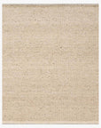 The Sloane Rug - Natural by Loloi is a rectangular, flat-woven beige rug with a subtle uniform texture and darker edges, offering a smooth surface and contemporary bohemian style for any space.