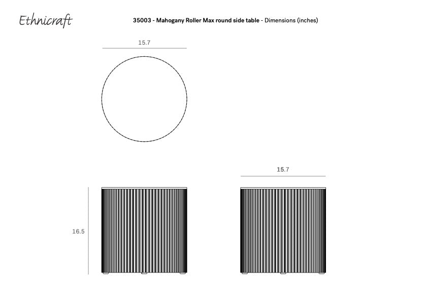 Roller Max Round Side Table - Mahogany