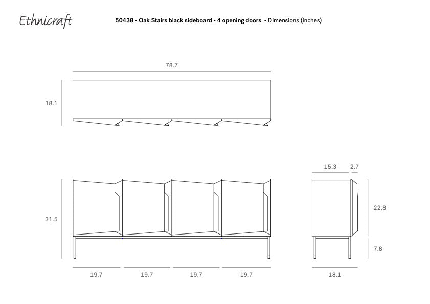 Stairs Sideboard - 4 door