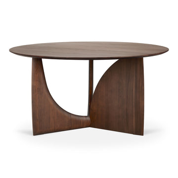 Geometric Dining Table - Brown Teak