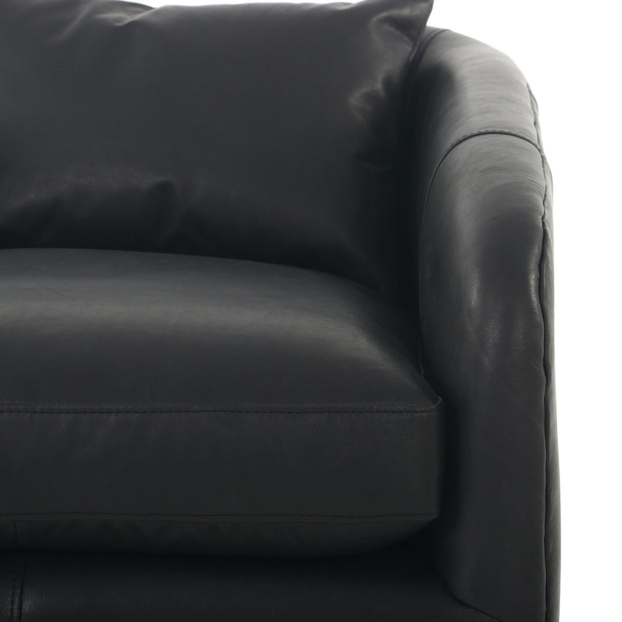 Topanga Swivel Chair - Heirloom Black Leather