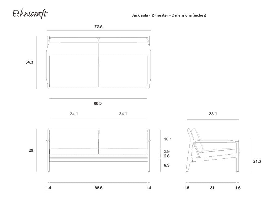 Jack Sofa - Mahogany