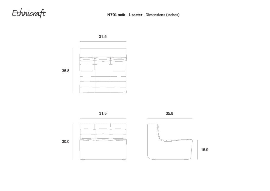 N701 Sectional Sofa - Ecru (High Performance Fabric)