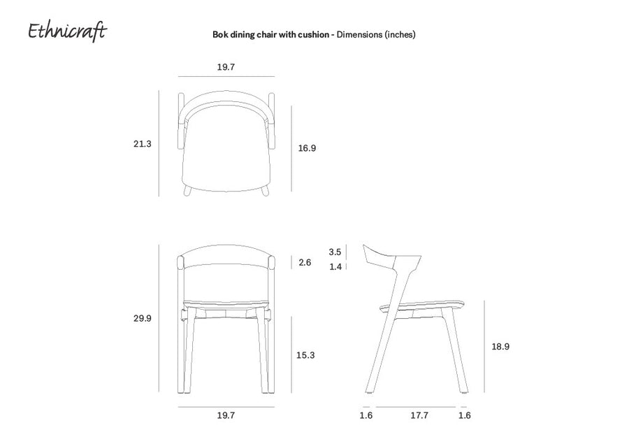 Bok Dining Chair - Oak with Warm Grey Fabric