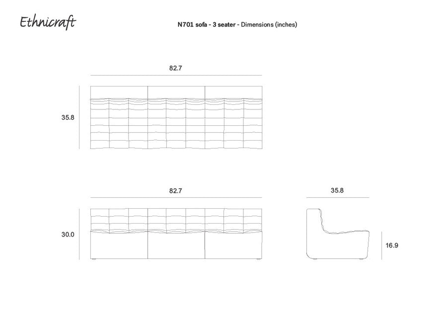 N701 Sectional Sofa - Ecru (High Performance Fabric)