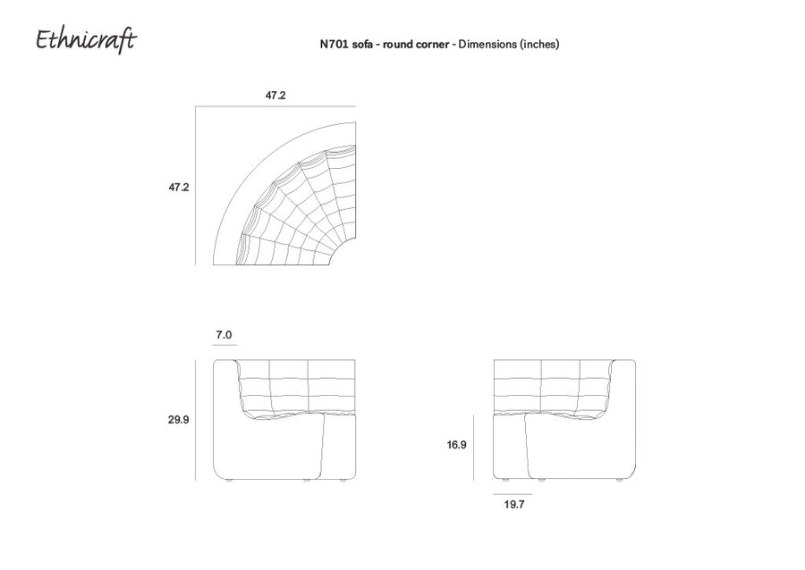 N701 Sectional Sofa - Ecru (High Performance Fabric)