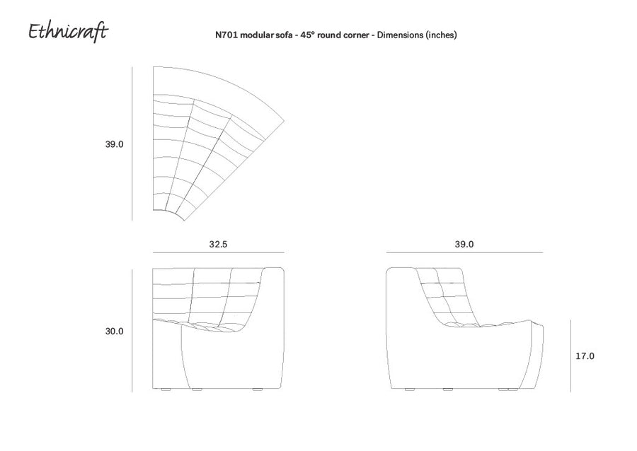 N701 Sectional Sofa - Ecru (High Performance Fabric)