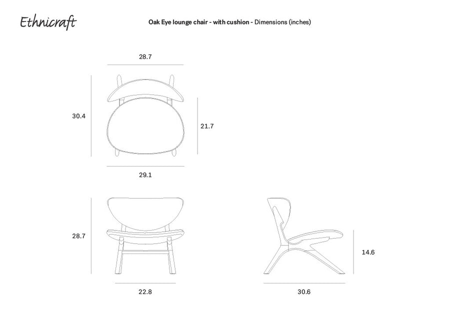 Eye Lounge Chair - Oak with Off White Fabric