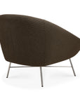 Ethnicraft Barrow Lounge Chair - Paon in dark brown, featuring a rounded back and slender metal legs.