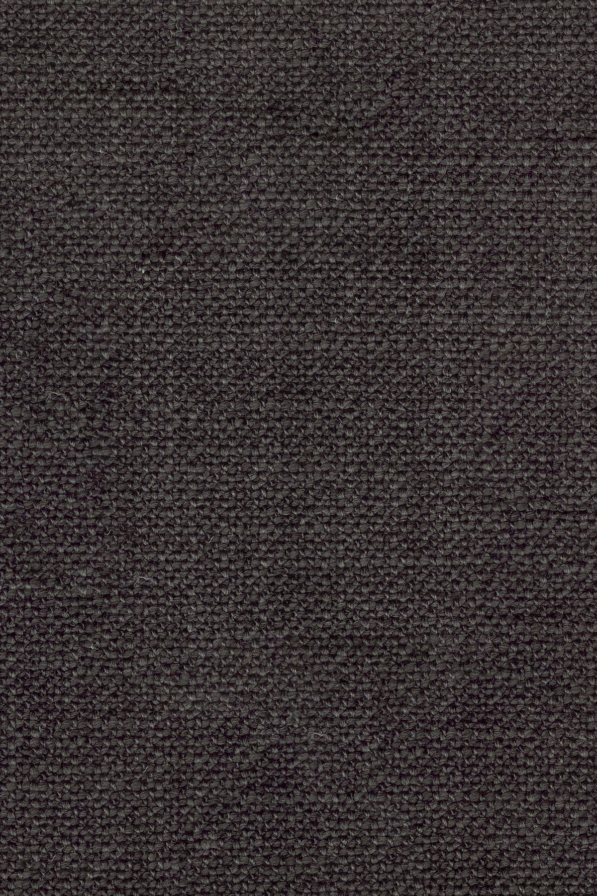 Close-up of a dark gray, woven fabric texture with a subtle grid-like pattern and visible individual threads, reminiscent of the refined upholstery found on the Ethnicraft N701 2-Seater Sofa in Dark Grey.