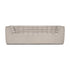 The Ethnicraft N701 3-Seater Sofa in beige is a modern modular piece with a low back and square arms, showcasing a quilted pattern on the seat and backrest. Inspired by refined European design, it is set against a white background.