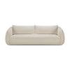 A modern, light beige Ethnicraft Figur Sofa | 3 Seater with two rectangular back cushions and rounded armrests, shown against a plain white background—a perfect statement piece for contemporary living.