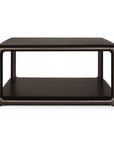 Square dark wood Eda Coffee Table | Square with a lower shelf and rounded frame, showcasing Ethnicraft European craftsmanship.
