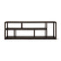 Ethnicraft Eda Console | Wide, a long, dark mahogany rack console table with an open shelving design featuring various rectangular compartments.