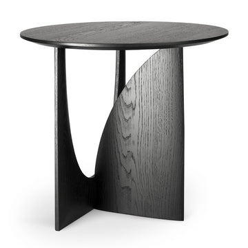 Geometric Side Table - Black Oak